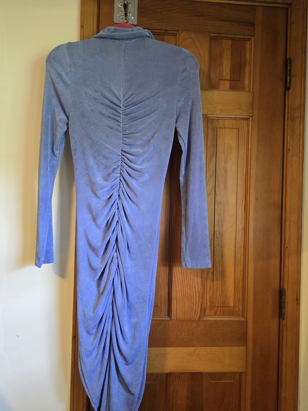Akira Lavender Ruched Button-Front Long Sleeve Dress - Picture 10 of 16